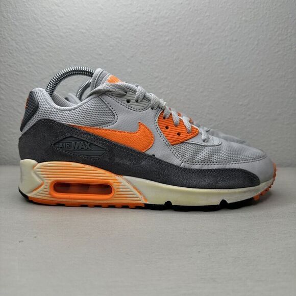Nike Air Max 90 Total Orange Grey Running Shoes - Picture 4 of 9